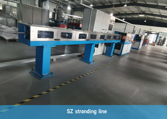 एसजेड स्ट्रैंडिंग के लिए 1200/12 1800rpm फाइबर ऑप्टिक केबल उत्पादन लाइन